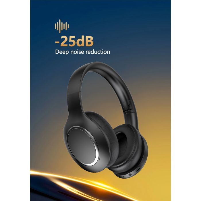Casque Bluetooth monté sur la tête, adapté au bureau et aux loisirs, réduction du bruit, longue durée de vie de la batterie, gris