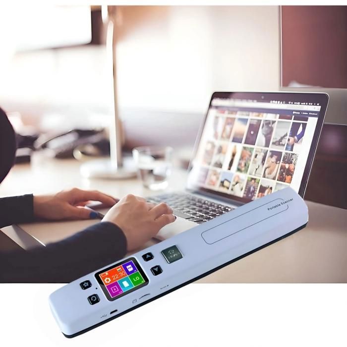 Scanner portable, A4, WIFI, haute résolution, 1050 DPI, blanc