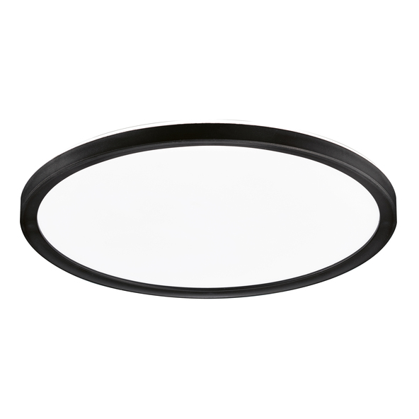 LED ceiling panel with backlight, round, black