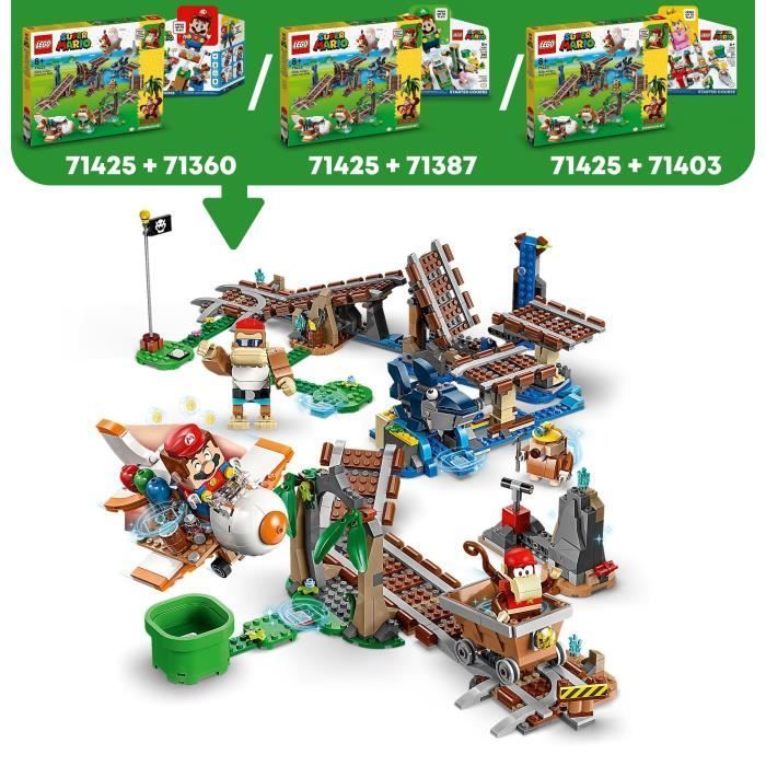 LEGO® Super Mario 71425 Ensemble d'Extension Course de Chariot de Mine de Diddy Kong, à Combiner avec Pack de Démarrage