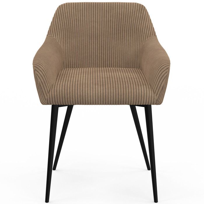 IDMARKET Lot de 2 chaises de salle à manger JANY en velours côtelé taupe