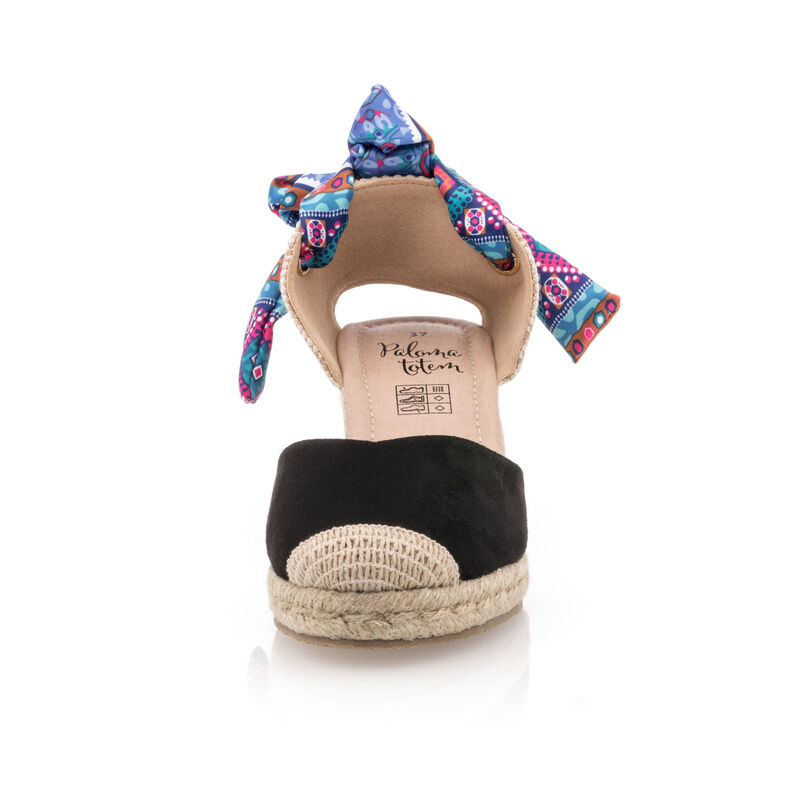 Zwarte espadrilles voor dames met touwzolen