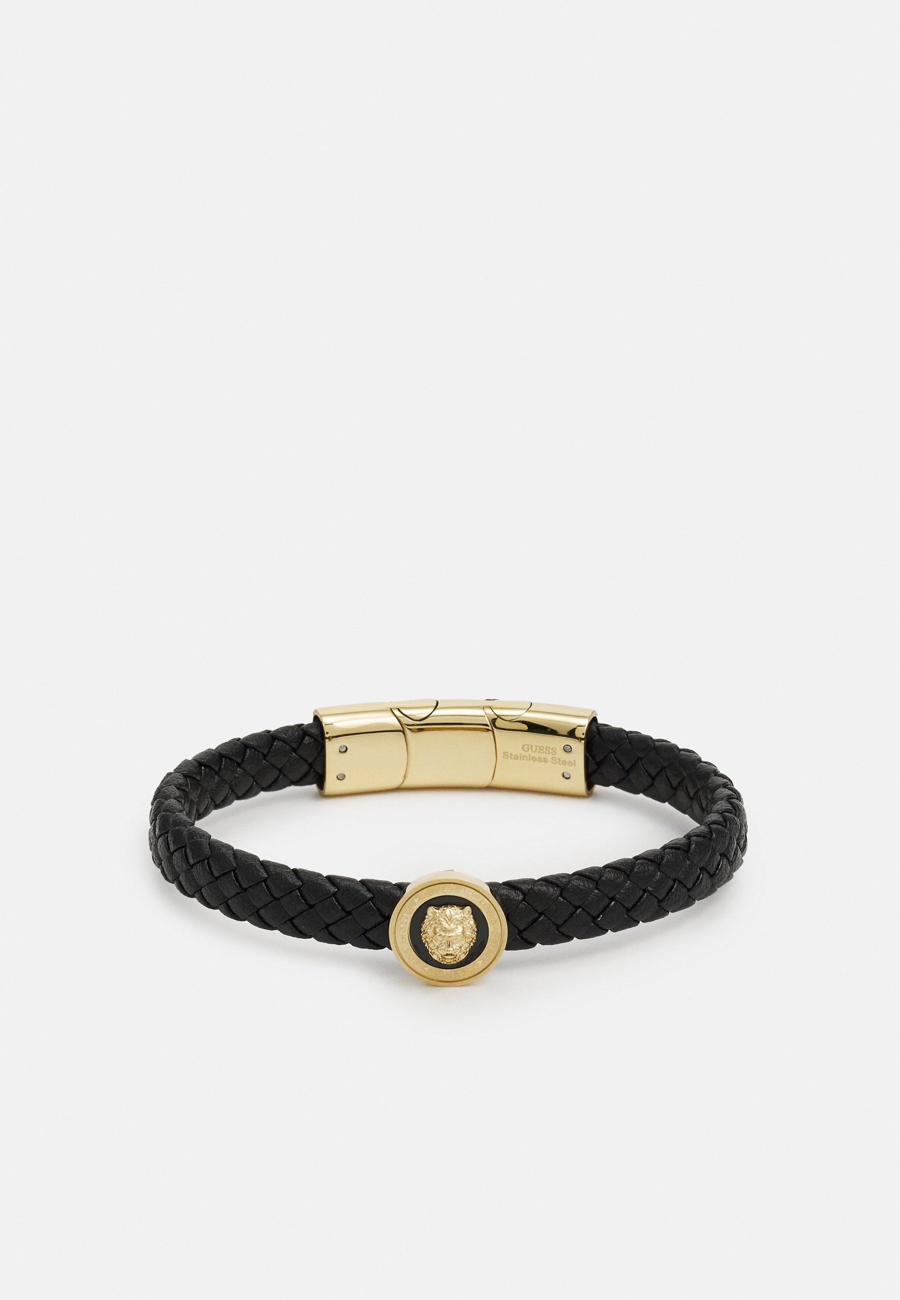 Guess LION COIN UNISEX - Armband - geelgoudkleurig/zwart