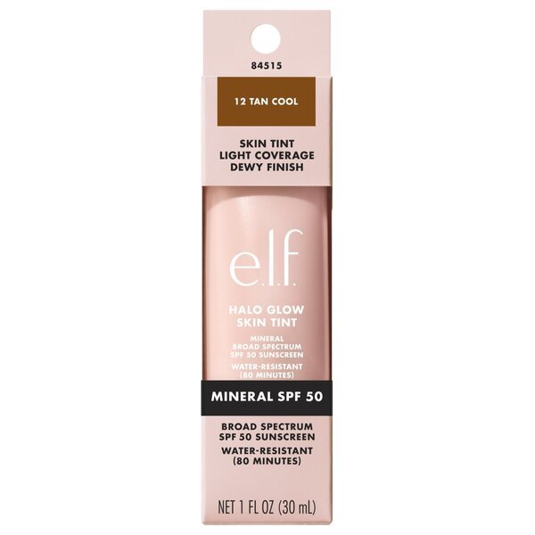 „elf Halo Glow SPF50 12 Tan Cool Skin“ atspalvis, 30 ml