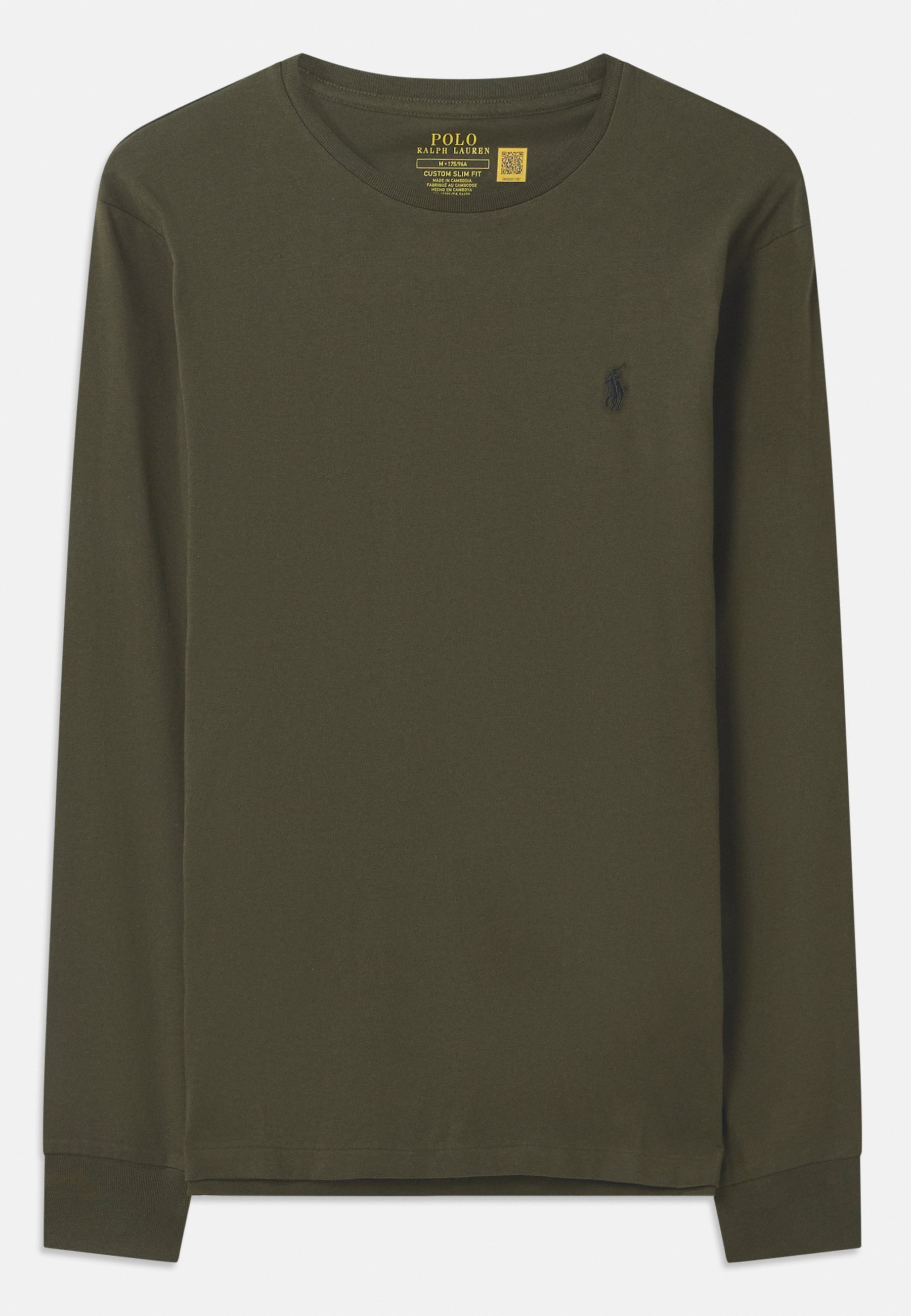 Polo Ralph Lauren T-shirt slim fit personalizzata - Maglia a maniche lunghe - verde oliva aziendale