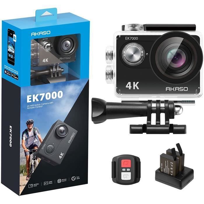 AKASO Caméra Sport EK7000 Ultra HD 4K WIFI Sports Action Caméra V3 Caméscope Étanche DV 20MP Noir Avec 32G Carte
