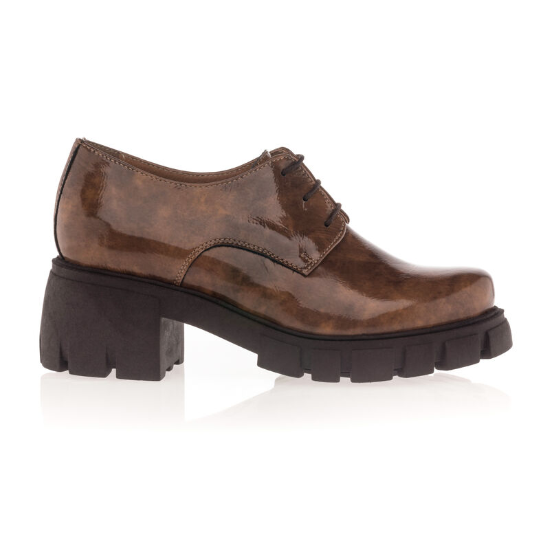 Bruine veterschoenen voor dames / Derbyschoenen
