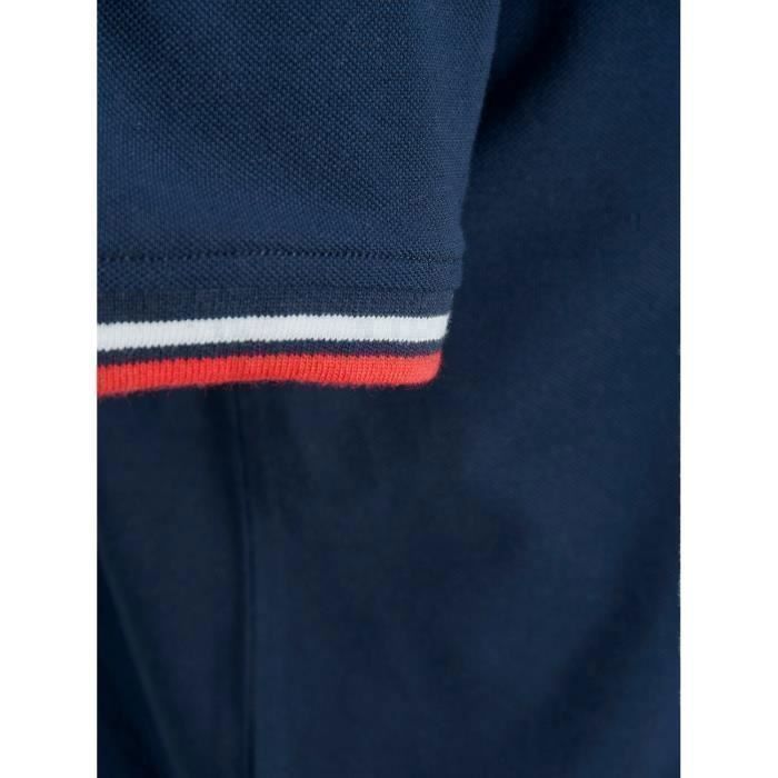 Poloshirt - Jack & Jones - Paulos - Marineblau/Grau/Rot - Schmale Passform - Kurze Ärmel