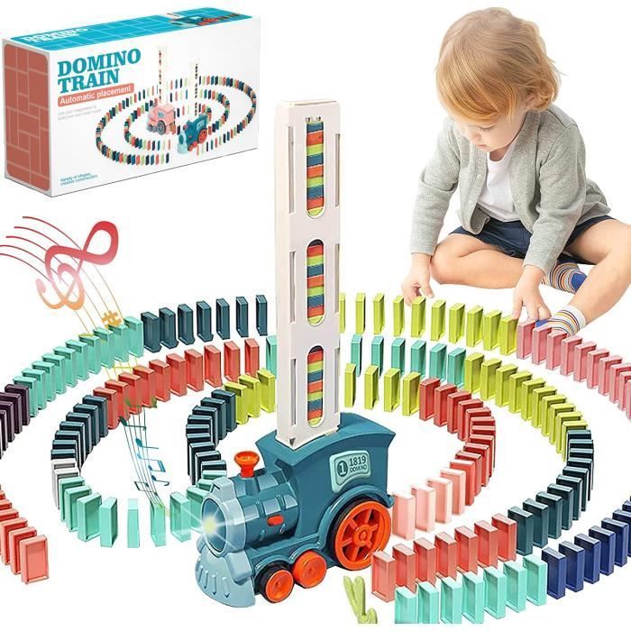 Jouet - Domino - Train Électrique - 120 Pièces - Lumières - Musique - Pour Enfants 3-5 Ans