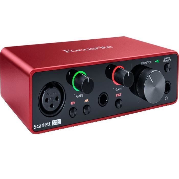 FOCUSRITE - SCARLETT3 SOLO - Audio-Interface - USB - 2 Eingänge/2 Ausgänge USB-C