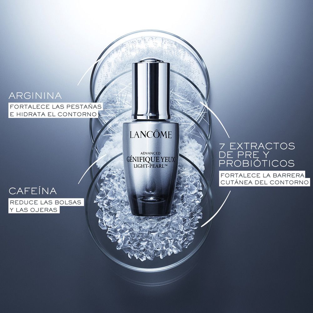 „Génifique Advanced Light Pearl“ senėjimą stabdantis paakių ir blakstienų serumas Prabangus paakių kontūras
