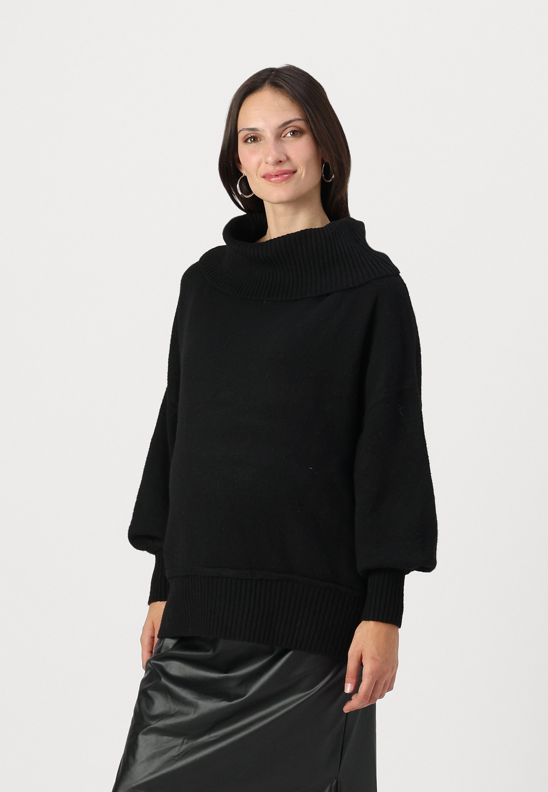 ONLY MATERNITY OLMHAZEL COWL NECK - Trui - zwart