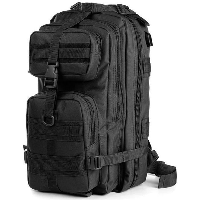 Mochila táctica - 36L - 900D Molle - Puerto USB - Impermeable Negra