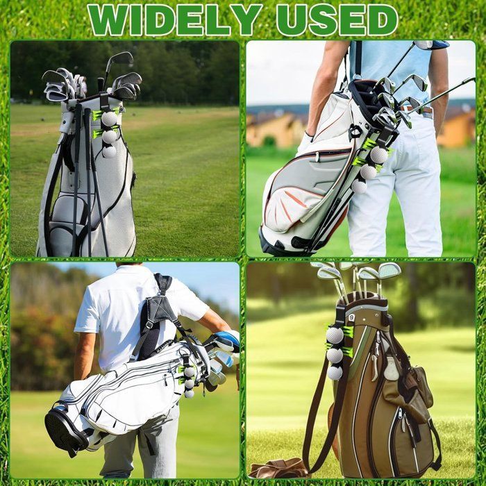 1 artículo - Soporte para pelotas de golf 2 en 1 - Clip para guardar pelotas de golf - Accesorios de golf - Negro - 19,5 x 4,5 x 2,3 cm