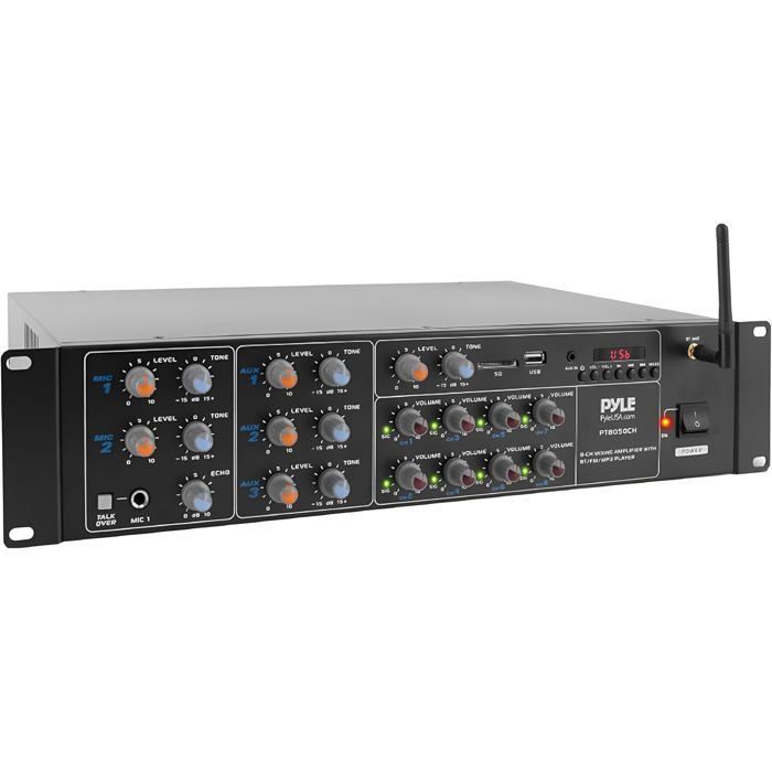 Pyle 4000W 8-Kanal Multi-Zone Rack-Bluetooth-Verstärker für Heimkino & Karaoke