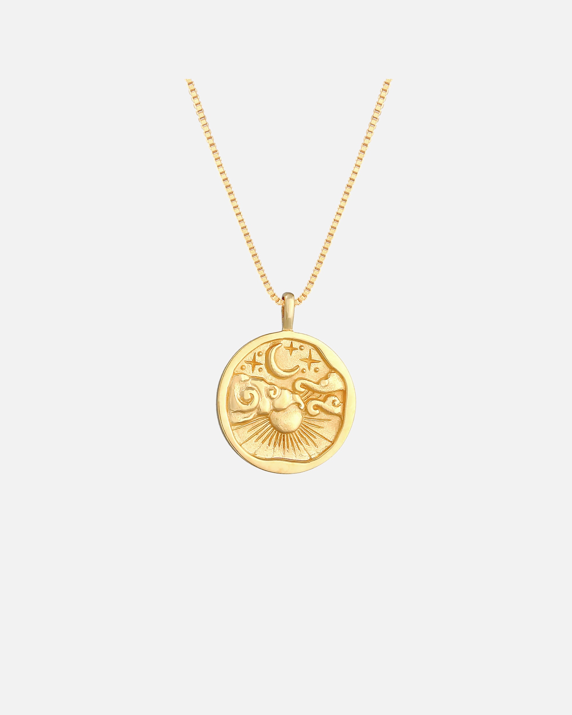 Elli Pendentif pour dame Soleil Lune Étoile Vintage en argent sterling 925 plaqué or