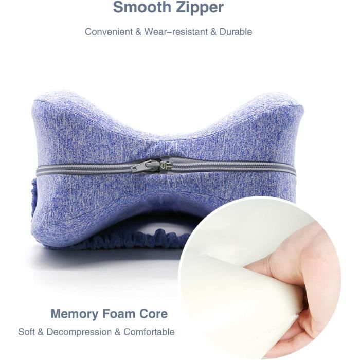 Almohada para la entrepierna, almohada para dormir en la entrepierna, almohada nocturna para las rodillas, almohada viscoelástica, almohada para dormir en las rodillas (azul)