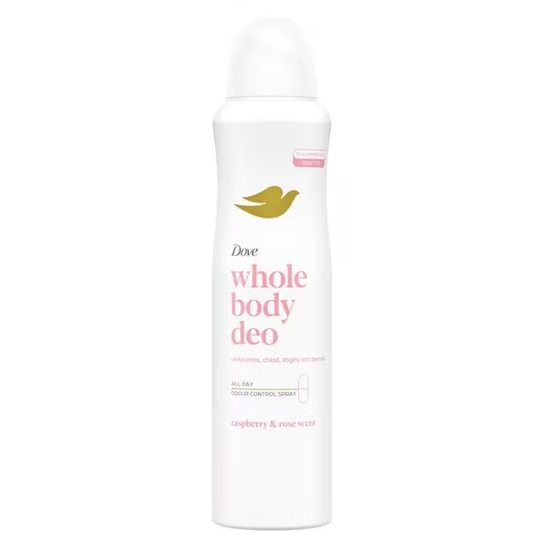 Dove dezodorans u spreju za cijelo tijelo s mirisom maline i ruže 150 ml
