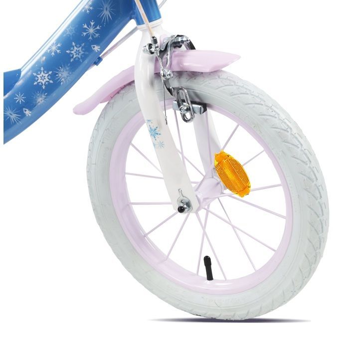 Bicicletta Frozen da 14 pollici per bambine (3-5 anni) - Blu - Dotata di 2 freni + portabambole e cestino anteriore
