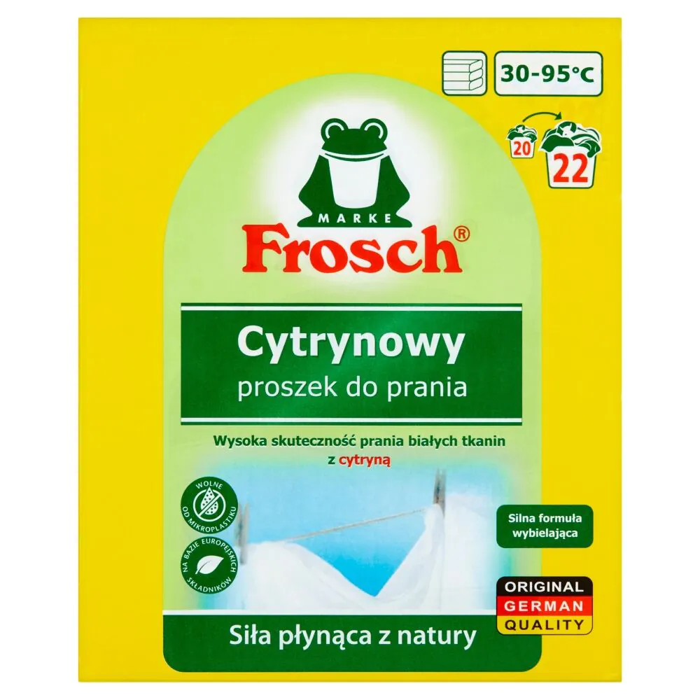Frosch Cytrynowy Proszek do Prania Tkanin Białych