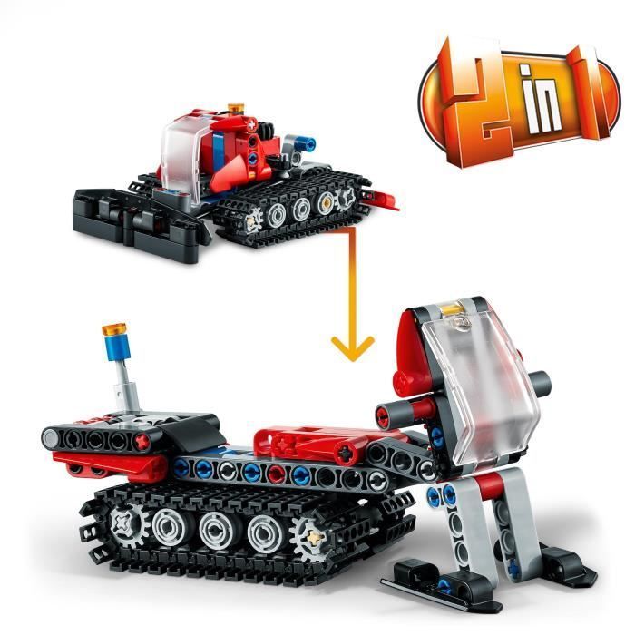 LEGO® Technic 42148 Battitore da neve, giocattolo da costruzione 2 in 1 con motoslitta, veicolo modello