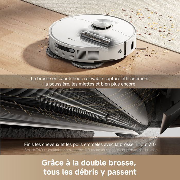 Dreame L40 Ultra AE 2-in-1 robot vacuum cleaner with mopping function, 19000Pa suction power, anti-tangle, white