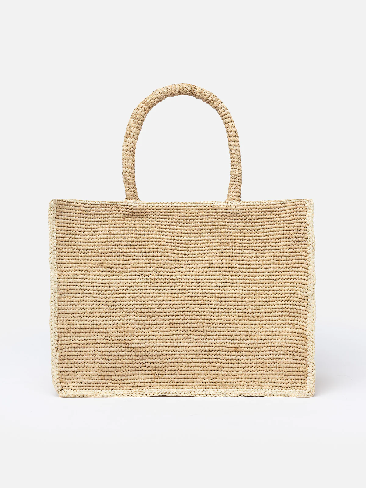 Bolsa Colette em ráfia - Bege natural com bordado do logotipo Saint Barth e bolso com zíper | MC2 Saint Barth