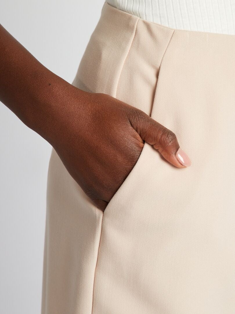 Stijlvolle shorts met hoge taille - BEIGE