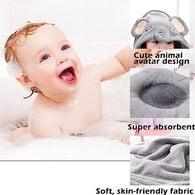 Conjunto de 3 piezas de capa de baño con capucha para bebé - Toalla con capucha para bebé, regalo para recién nacido, envoltura de baño para bebé, capa de baño para bebé