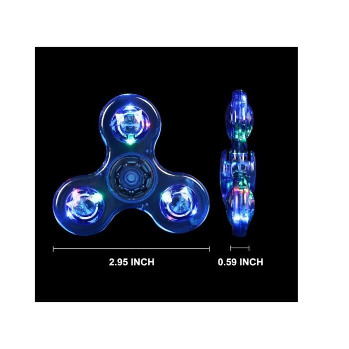 Jouet Sensoriel - LED - Hand Spinner - Lumineux - Anti Stress - Pour Enfants et Adultes