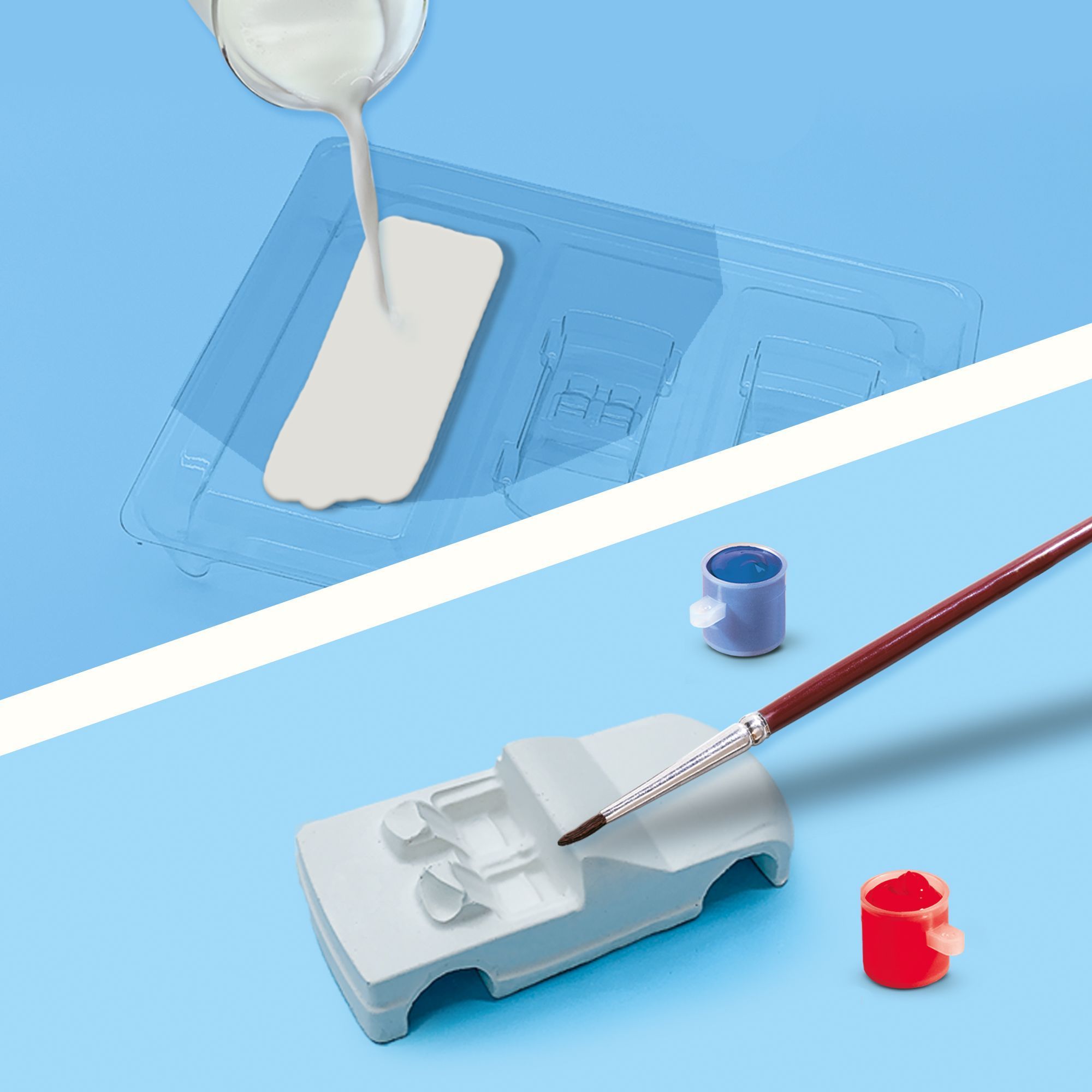 Moldeado y pintura - SES Creative - Hobby Blue - Coches - Estimula la creatividad - Incluye 6 pinturas - Edad: 5+