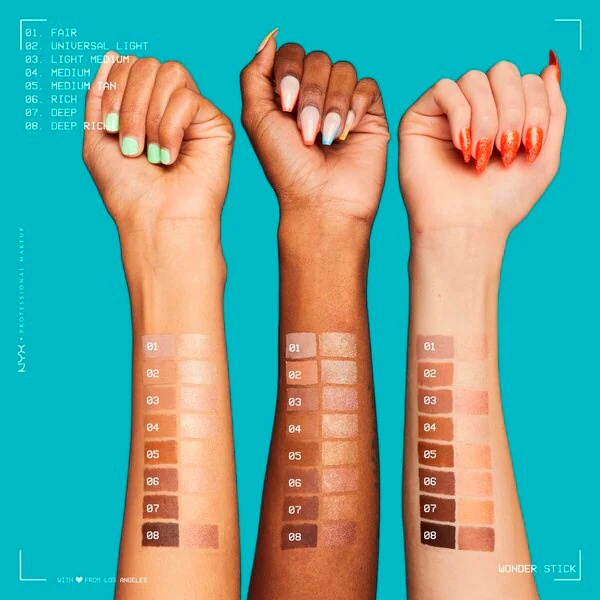 NYX Professional Makeup 01 Fair Wonderstick osvetljevalec in konturni senčilni senčil za ustnice 4 g