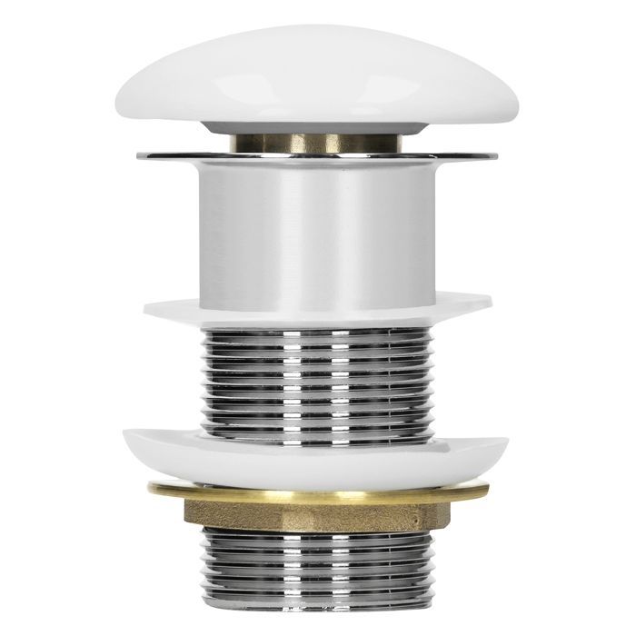 Set di scarico universale per lavabo e WC ML-Design senza troppopieno, con tappo di scarico e guarnizioni, in acciaio a scomparsa.