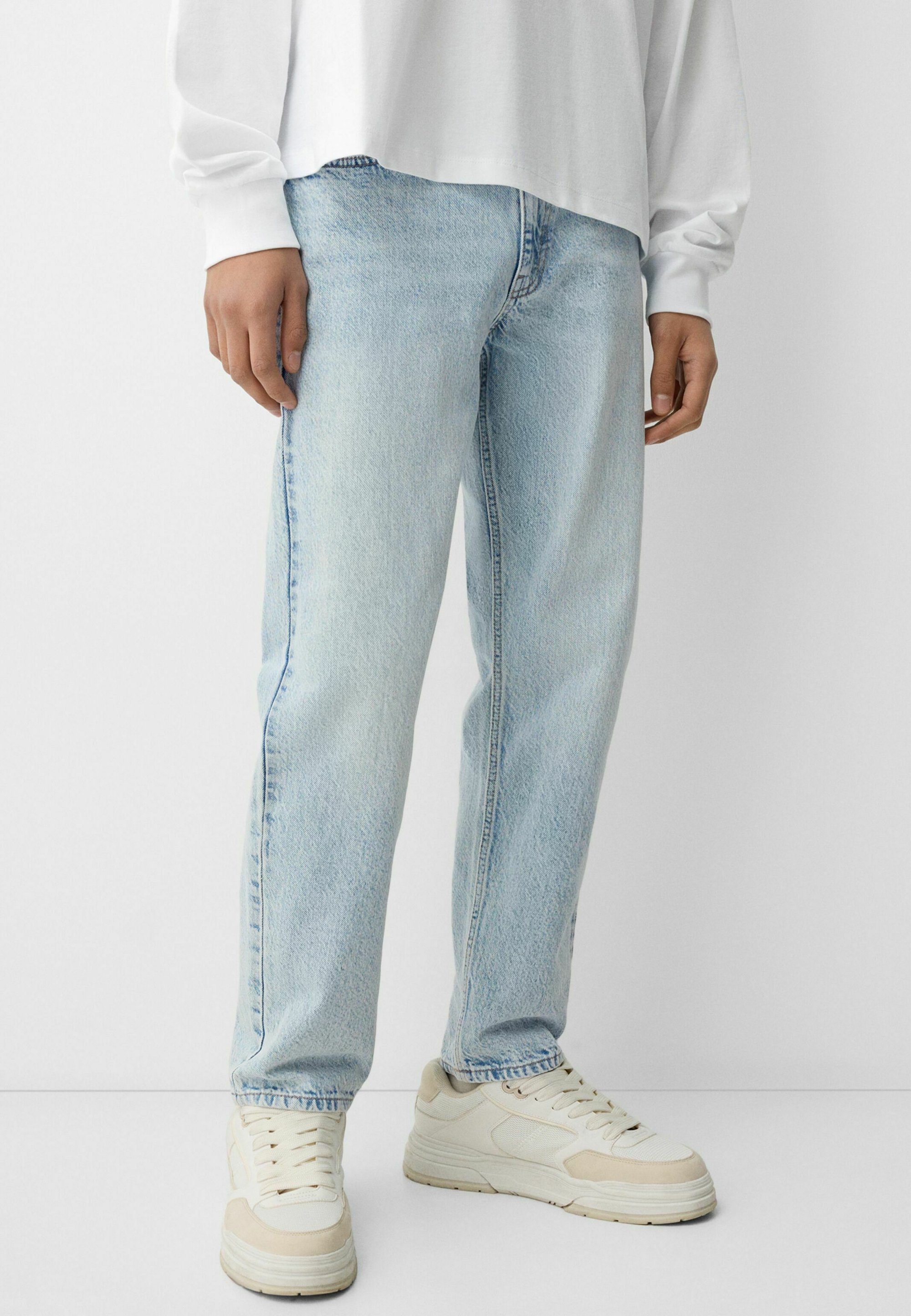 Jean Bershka coupe fuselée - bleu clair
