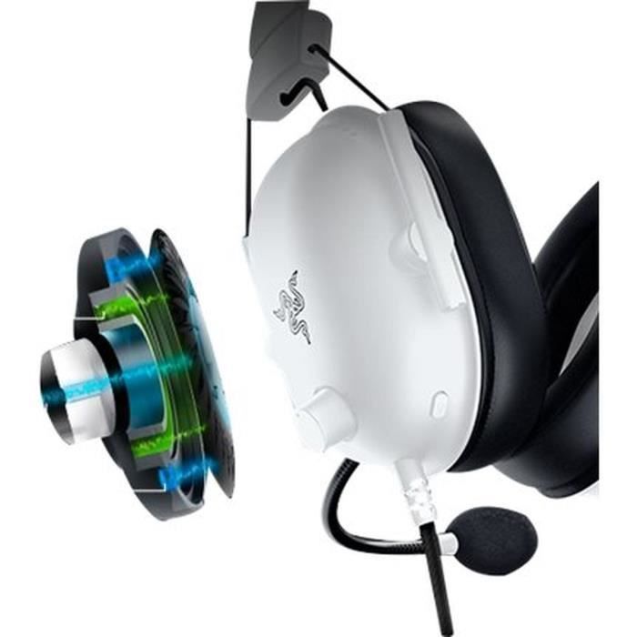 Razer BLACKSHARK V2 X WHITE PC Headset - Multi-platform wired headset for esports
