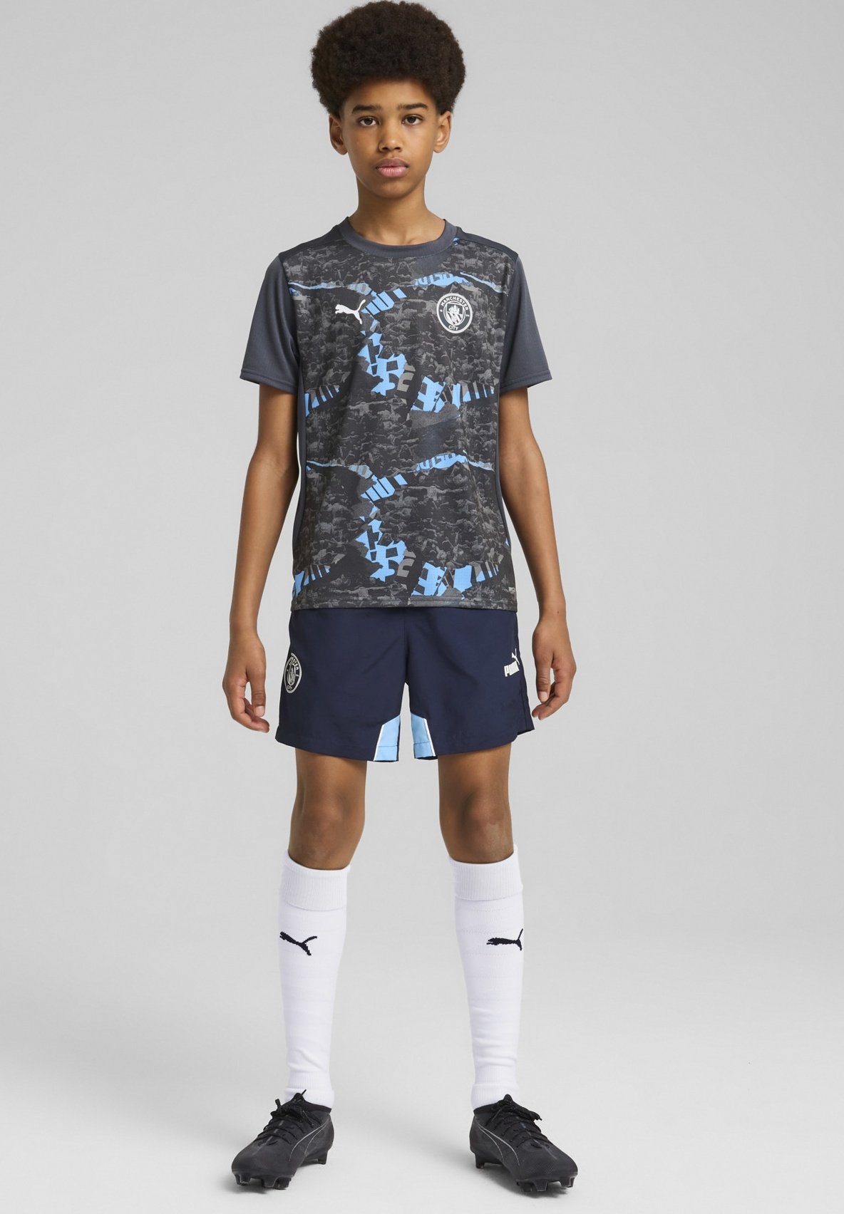 Puma MANCHESTER CITY PRE-MATCH JEUGD - T-shirt met print - donkergrijs-lichtgrijs