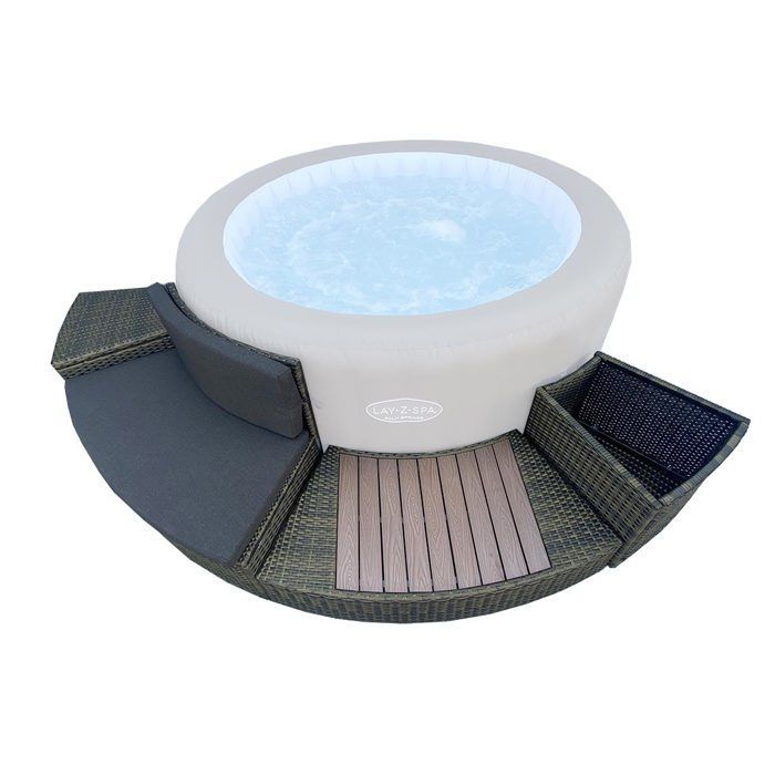 BESTWAY Ronde spa-ombouw van antracietgrijs rotan, 200 cm