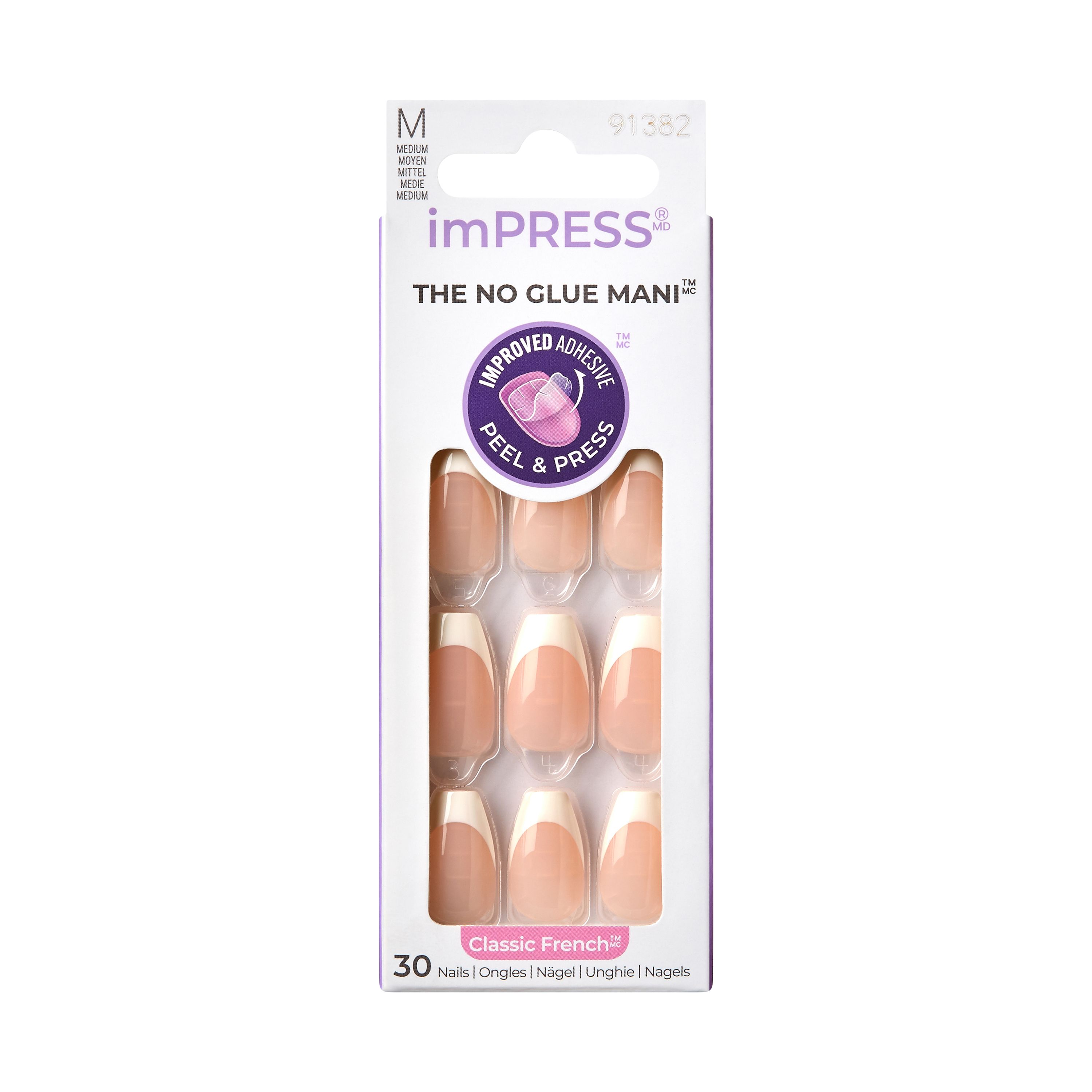 Impress Color Klasični francuski presovani nokti Presani nokti