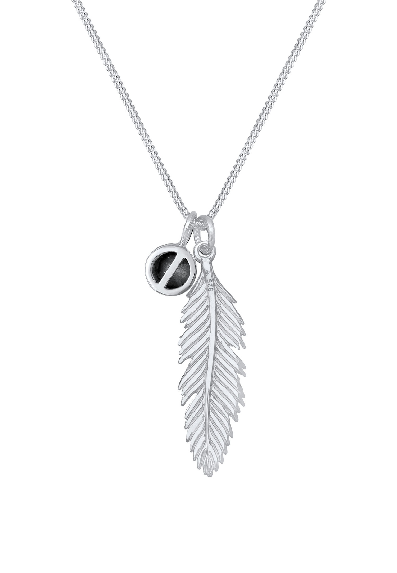 Elli Femmes Pendentif Plume Boho avec Cristal en Argent Sterling 925