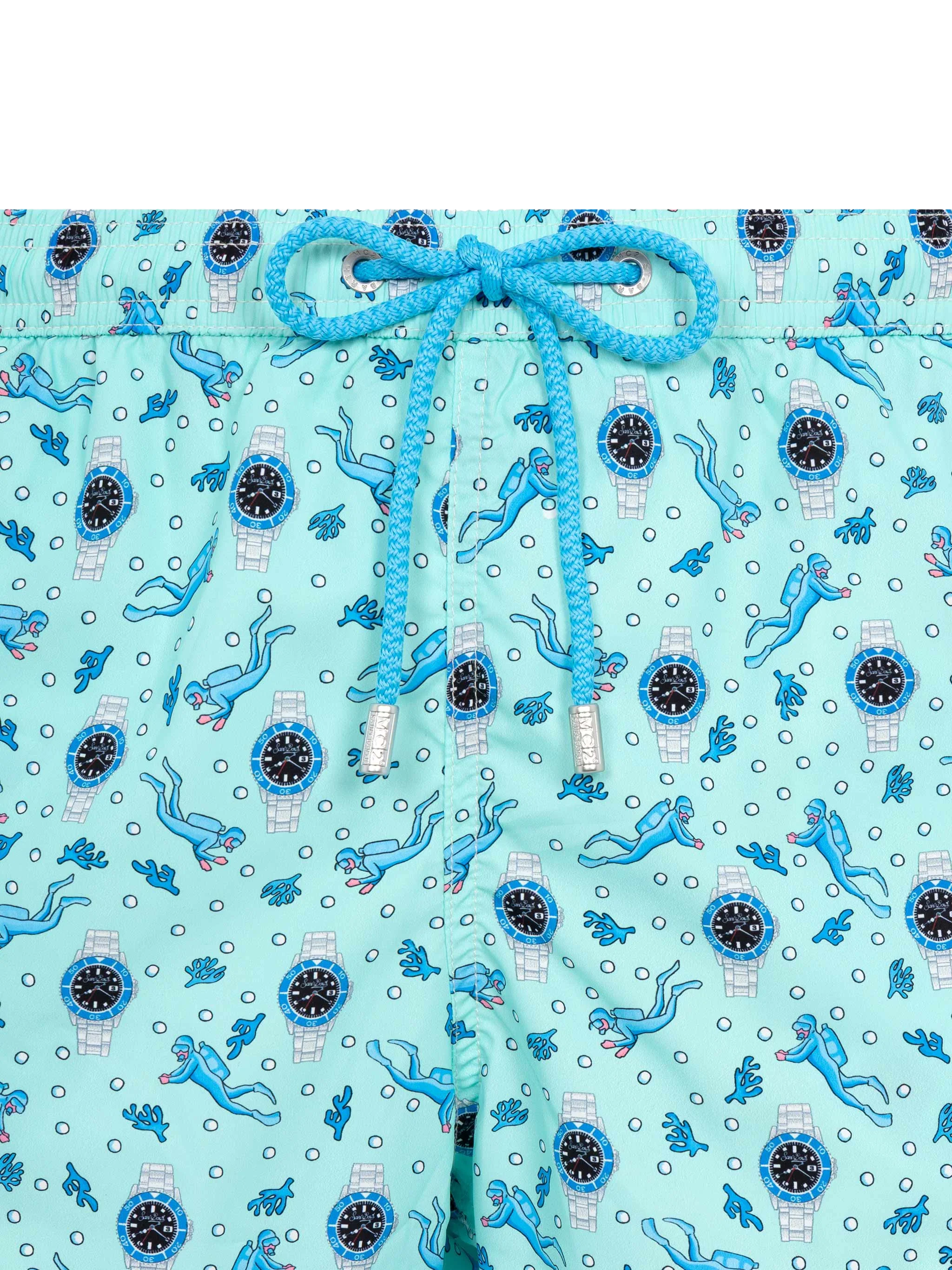 Zwemkleding met verlichtingseffect in lichtgewicht stof met klokprint.