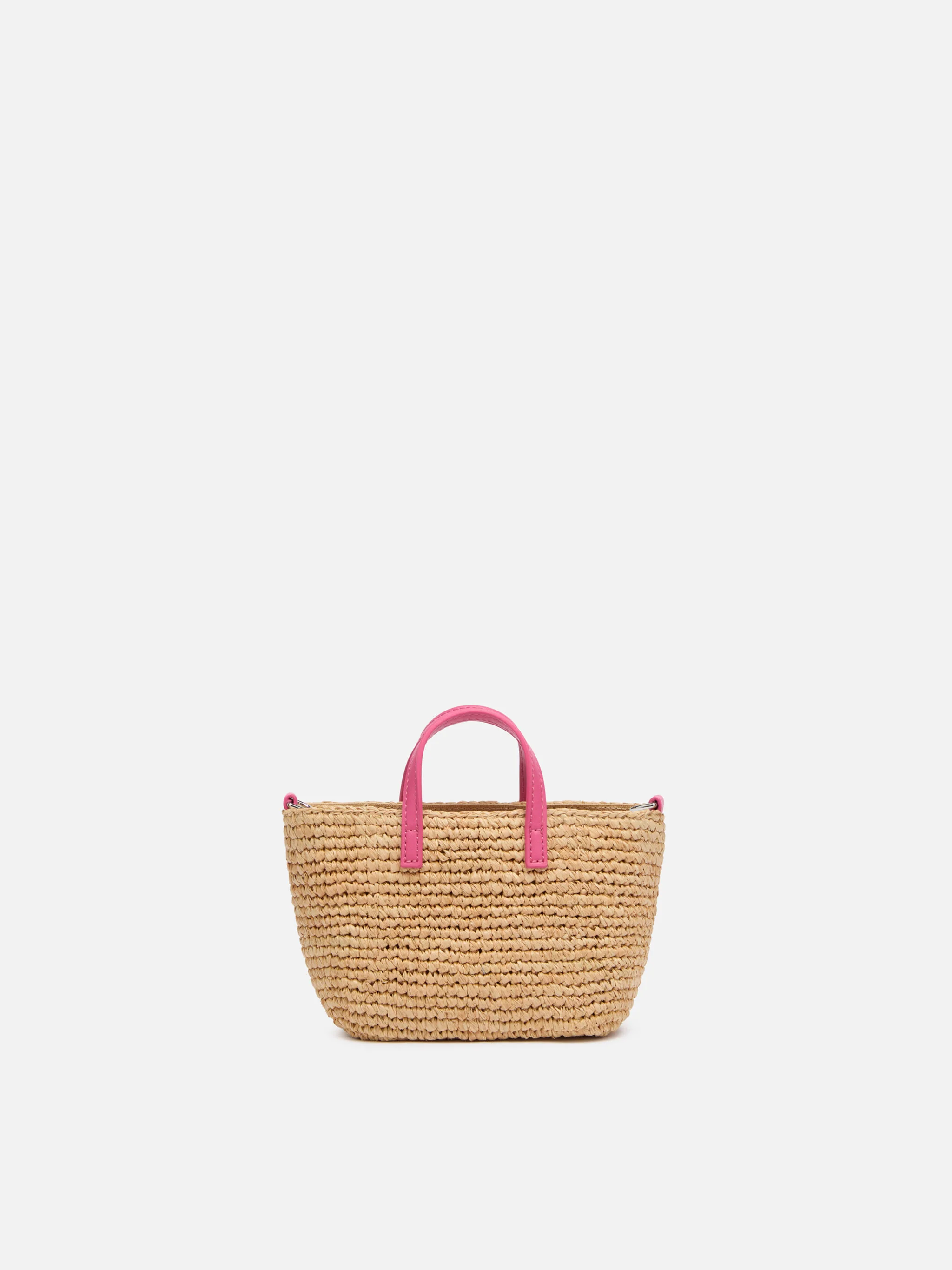 Microbolso City de rafia beige con bordado de Saint Barth.