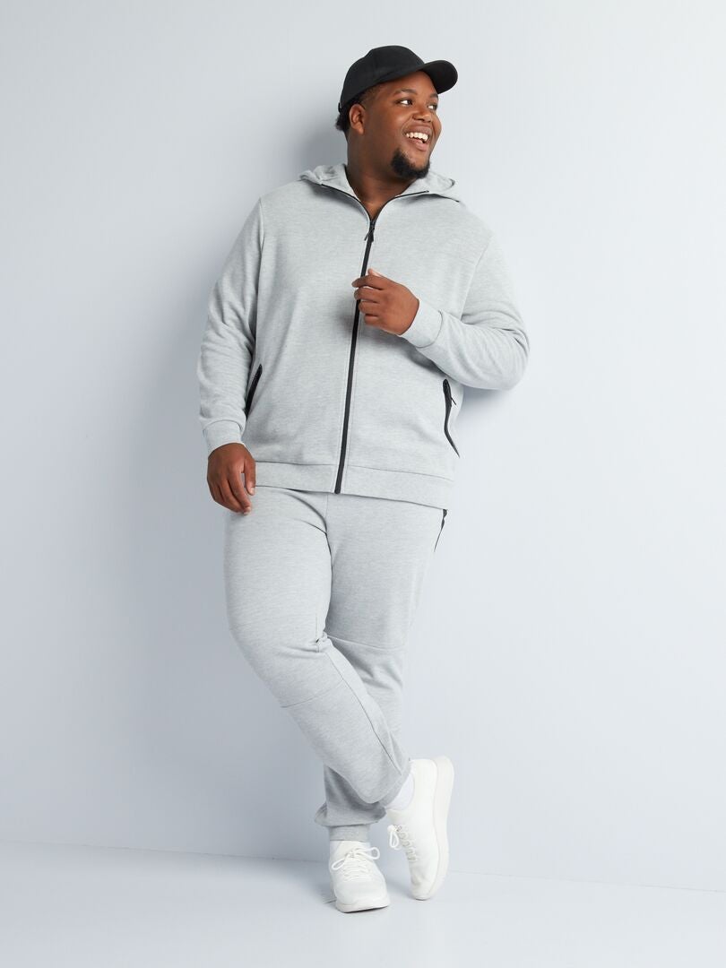 Hoodie van katoenpiqué - GRIJS