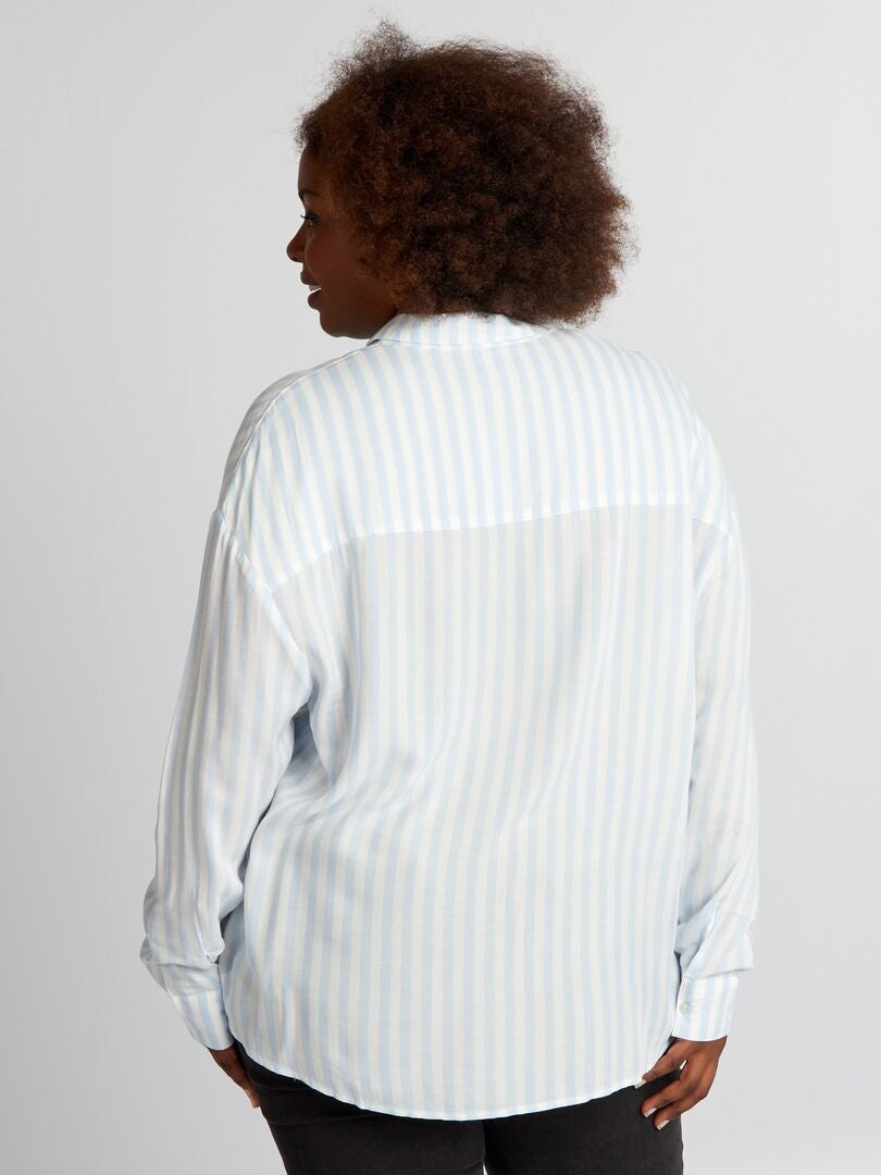 Blusa de rayas suaves - AZUL