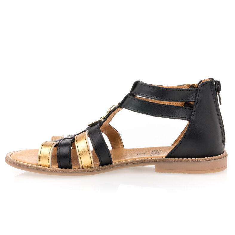 Sandalias negras para niñas / Zapatos de punta abierta