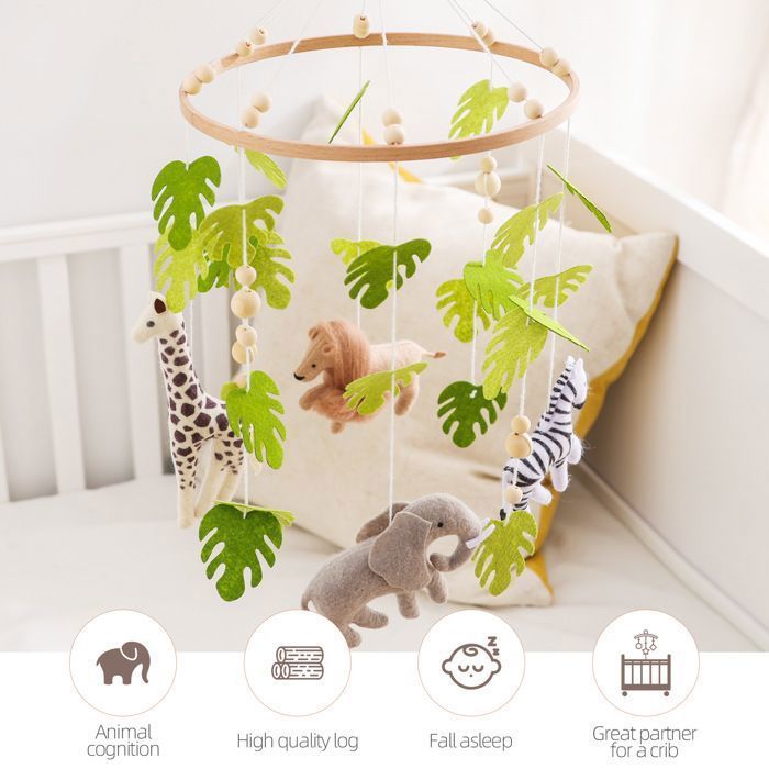 Bébé Mobile en Bois - Berceau cloche Bébé Jouet - AUCUNE - Forêt animal lit cloche - Cadeau pour bébé filles garçons Label
