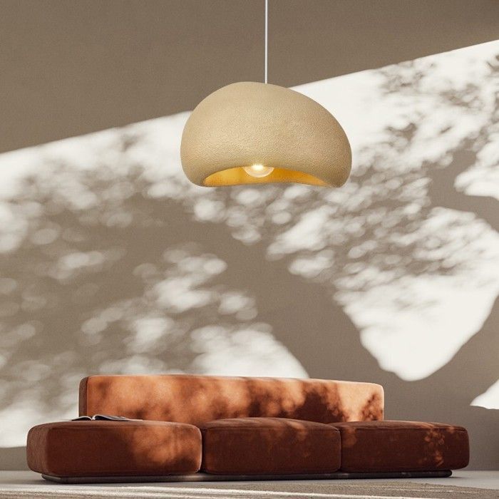 WOTTES Moderne Creatieve Gele Hanglamp, Vintage Metalen Design Kroonluchter, E27 Lamp, 1 stuk, Ø30cm, voor Keuken en Eetkamer