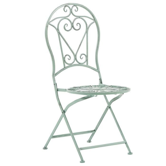 Ensemble de terrasse bistrot table et 2 chaises vertes TRENTO