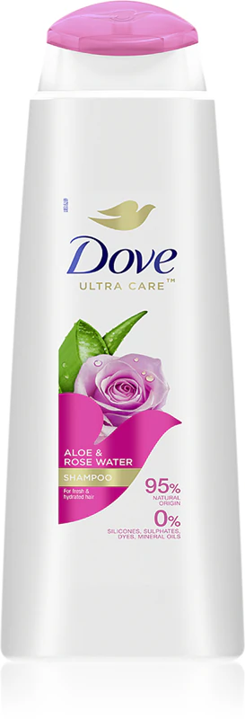 Hydratační a lesklý šampon Dove s aloe vera a růžovou vodou