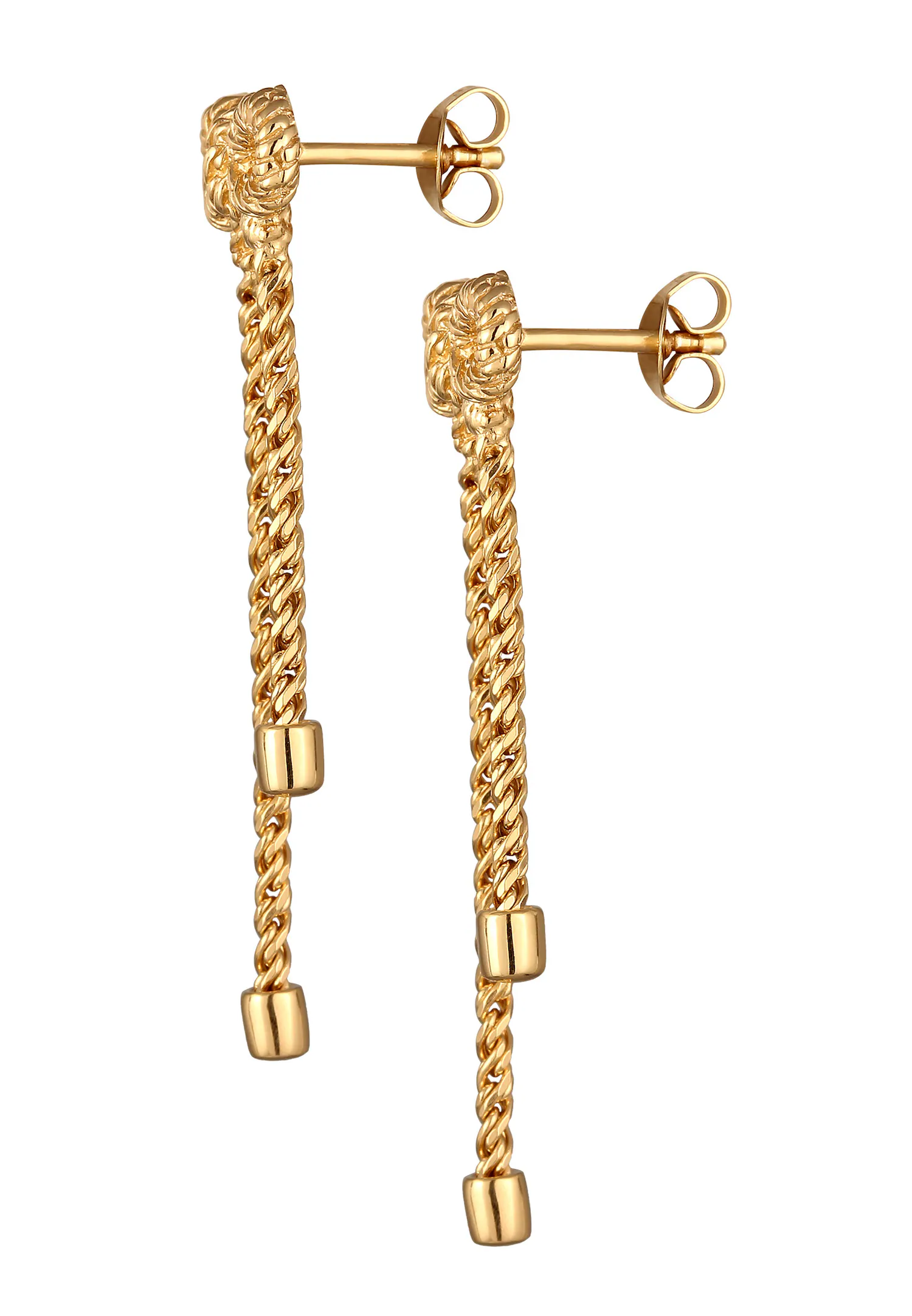 Elli Femmes clous d'oreilles noeud aspect chaîne en argent sterling 925