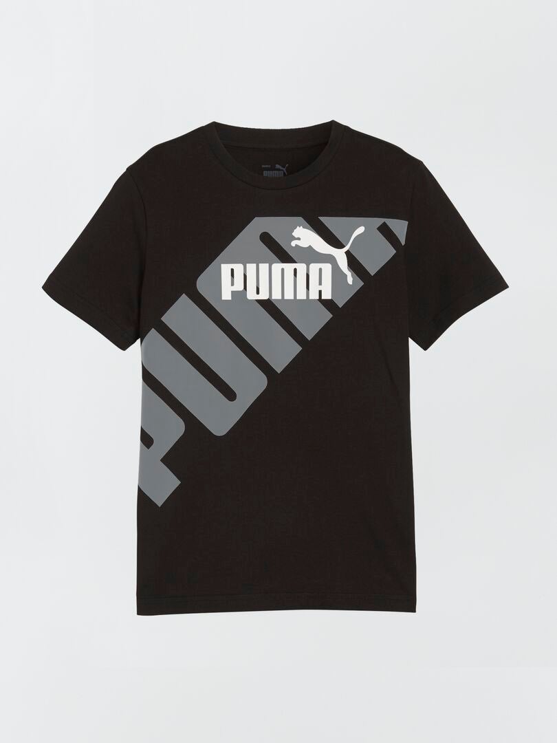 Camiseta 'Puma' com logo - PRETA